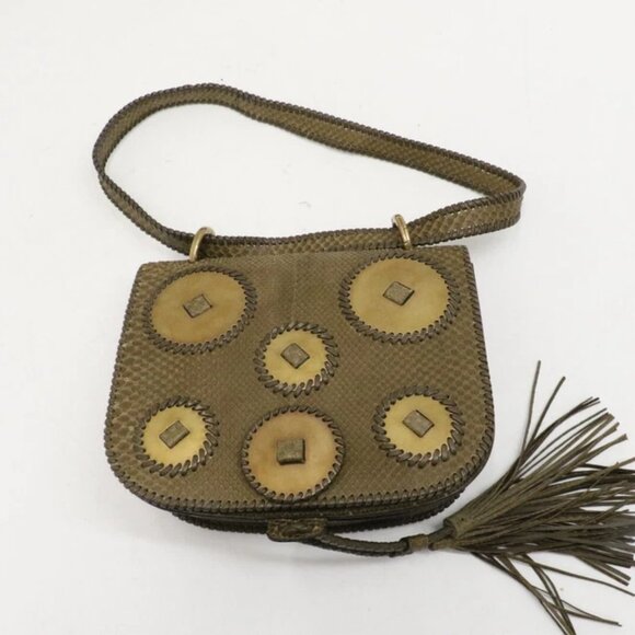 Salvatore Ferragamo Kamelia Shoulder Bag Python - Green - Picture 4 of 13